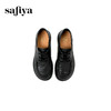 Safiya/索菲娅2025英伦风羊皮系带休闲百搭圆头粗跟深口小皮鞋SFD3112146 商品缩略图4