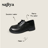 Safiya/索菲娅2025英伦风羊皮系带休闲百搭圆头粗跟深口小皮鞋SFD3112146 商品缩略图0