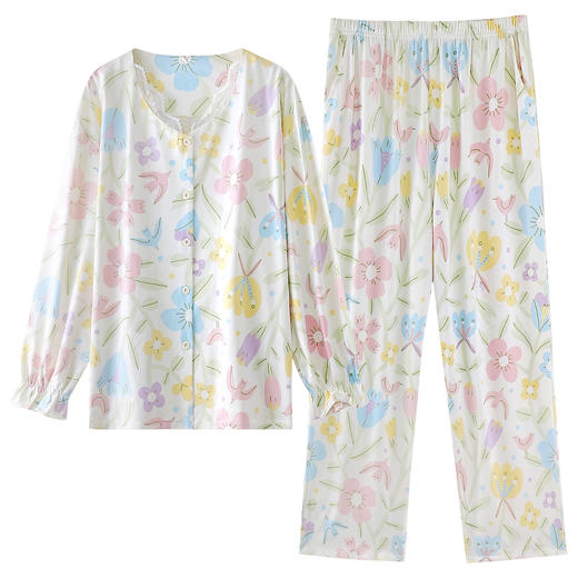 【换季出清】【抗菌新疆棉】自然醒「莫奈花园」秋季纯棉A类睡衣长袖女士家居服套装JLM 商品图13