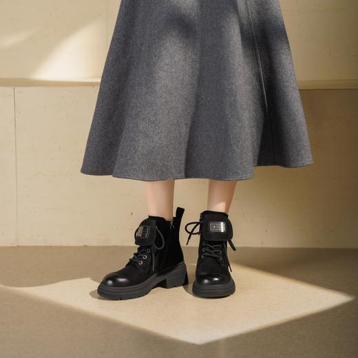 西村名物2025年冬季新款复古厚底增高防滑工装大黄靴休闲短靴马丁靴T25DS49111 商品图1