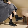 西村名物2025年冬季新款复古拼接简约百搭粗跟英伦风烟筒靴切尔西靴T25DS49121 商品缩略图3