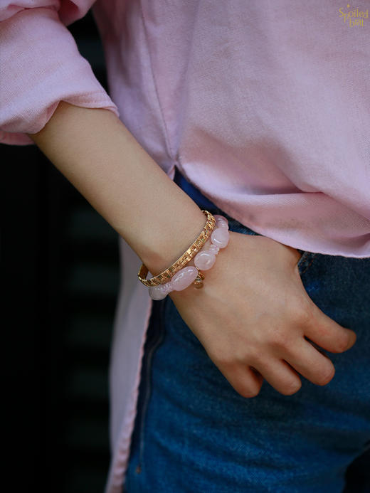 SpoiledBrat Jewelry 14K注金粉晶别针项链 商品图4