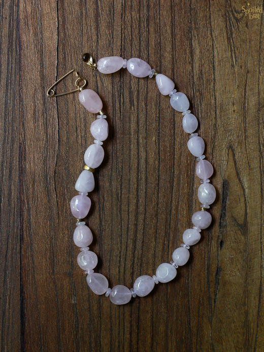 SpoiledBrat Jewelry 14K注金粉晶别针项链 商品图3