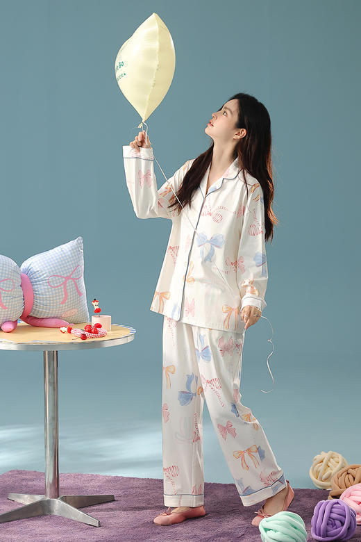 【换季出清】【抗菌新疆棉】自然醒「甜心奶油」A类秋季长袖睡衣女士纯棉高级感套装家居服JLM 商品图10