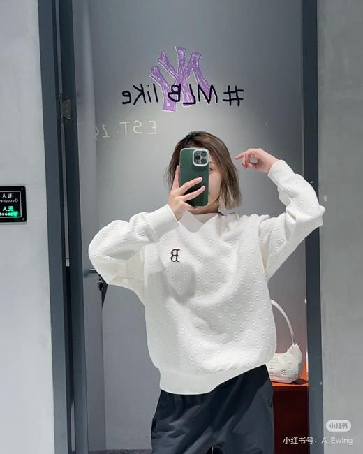 MLB新专柜热销爆款情侣暗纹立体老花时尚 潮流圆领卫衣 商品图4