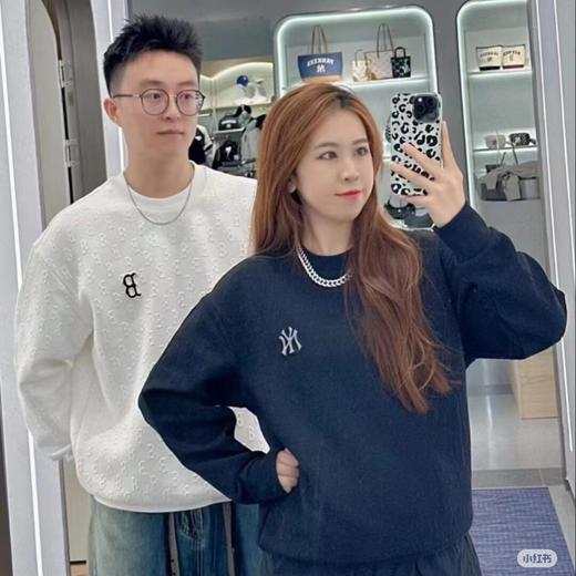 MLB新专柜热销爆款情侣暗纹立体老花时尚 潮流圆领卫衣 商品图0