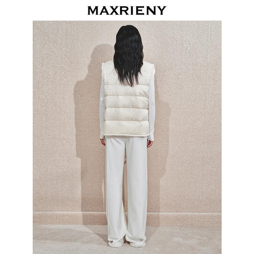 MAXRIENY毛边直筒针织长裤24冬新款松弛感女装极简垂坠感阔腿裤(货号:MS85PA754) 商品图3