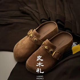 【特价不退换】【部分现货】良木礼牛绒皮勃肯半拖（Q2584811）