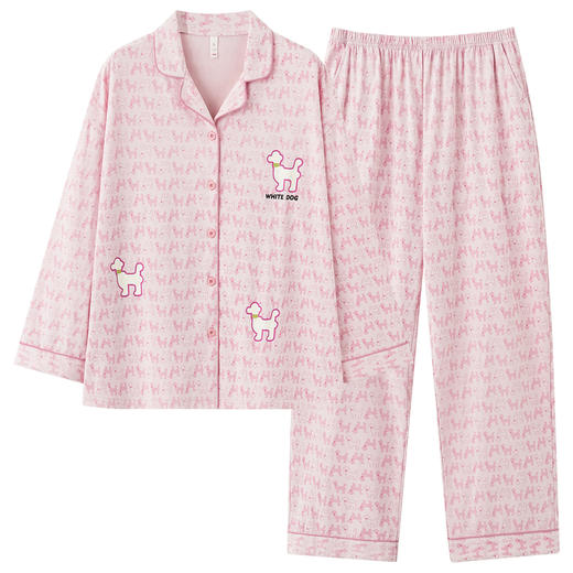 【换季出清】【抗菌新疆棉】自然醒「墨影恋人」秋季新款长袖情侣睡衣纯棉慵懒家居服套装JLM 商品图11