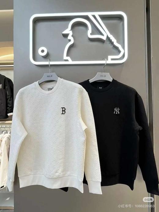 MLB新专柜热销爆款情侣暗纹立体老花时尚 潮流圆领卫衣 商品图1