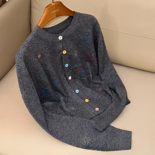 【预售7天】良木礼羊毛针织开衫（Q2591408F） 商品图0