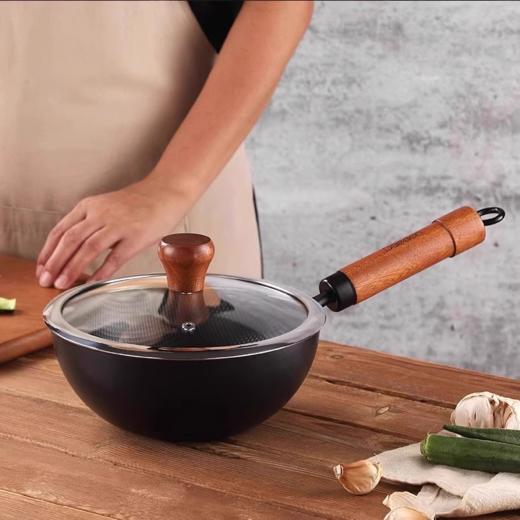 德国戴德迷你小铁锅炒锅家用炒菜无涂层平底锅燃气灶电磁炉20CM 商品图3