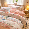 【换季出清】自然醒秋冬款A类小清新印花牛奶绒四件套卡通加厚加绒冬季法兰珊瑚绒床品被套三件套QJ 商品缩略图11