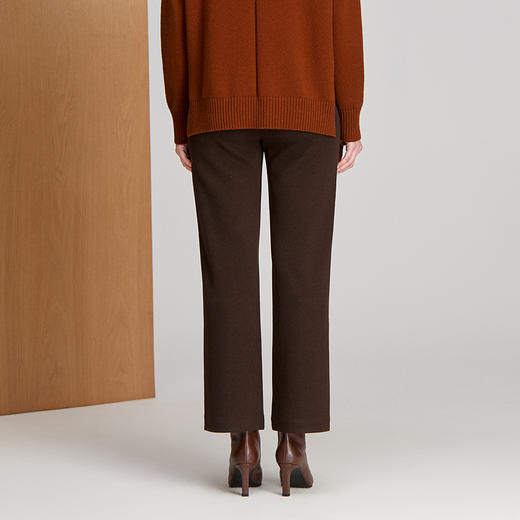 EITIE爱特爱腰头小细边拼 接设计精致耐看款式简洁百搭冬季新款裤子8405110 商品图4