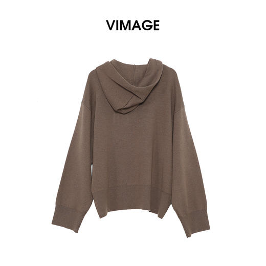 VIMAGE纬漫纪纯色简约大气秋冬新品保暖卫衣针织衫V2401112 商品图6