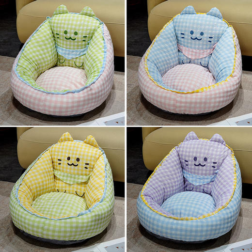 自然醒三维立体PP棉方巾喵格子蒲团坐垫QYL 商品图9