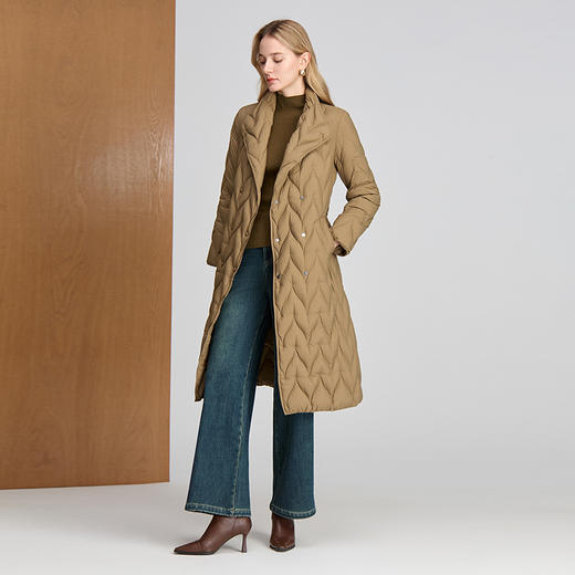 EITIE爱特爱左衽交叠轻薄长款冬季保暖时尚羽绒服8411108 商品图1