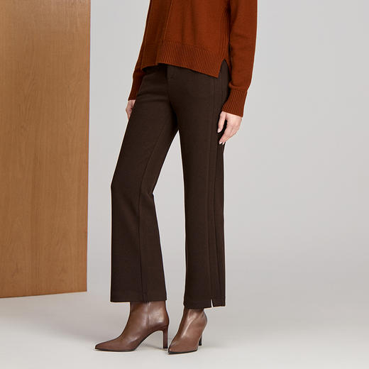 EITIE爱特爱腰头小细边拼 接设计精致耐看款式简洁百搭冬季新款裤子8405110 商品图2