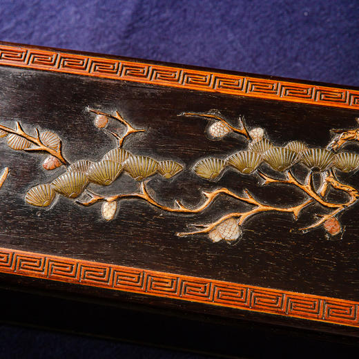 清代宫廷紫檀木百宝嵌画盒 商品图2