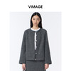 VIMAGE纬漫纪深灰色时尚减龄圆领直筒版型秋冬新款外套V2403105 商品缩略图3