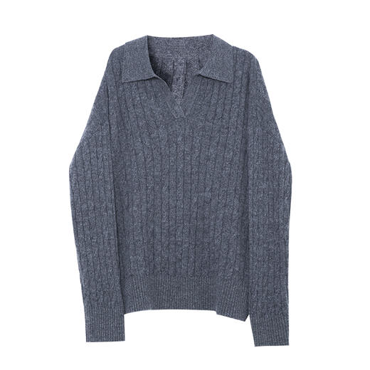 VIMAGE纬漫纪灰色复古慵懒感秋冬新款针织衫V2401113 商品图6