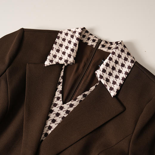 EITIE爱特爱撞料衬衫领下摆压褶设计连衣裙8307031 商品图4