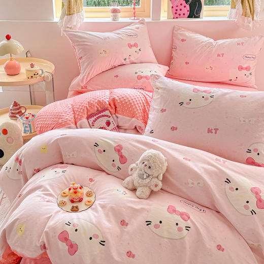 【换季出清】自然醒A全棉纯棉B牛奶豆豆绒床上四件套冬季珊瑚法兰绒面床单加绒被套三件套四件套床笠JY 商品图6