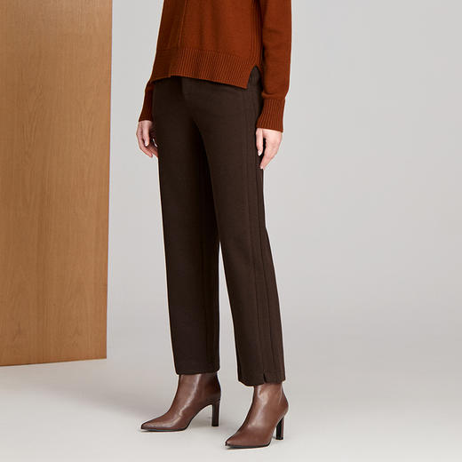 EITIE爱特爱腰头小细边拼 接设计精致耐看款式简洁百搭冬季新款裤子8405110 商品图3