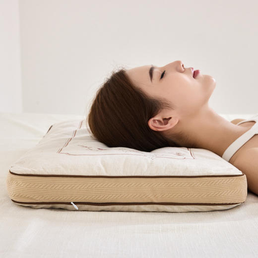 自然醒禾绣立体棉麻荞麦枕XK 商品图1