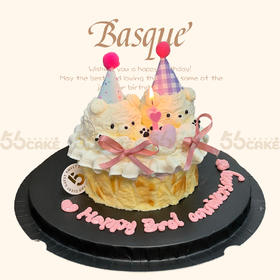 奶油霜小狗巴斯克蛋糕（约5英寸，直径11cm左右）