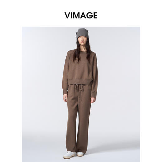 VIMAGE纬漫纪通勤时尚休闲风秋冬新款针织衫V2401110 商品图0