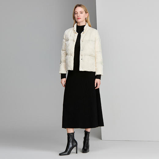 EITIE爱特爱国风复古盘扣新中式短外套羽绒服8411105 商品图1