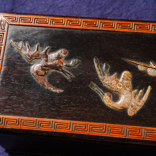 清代宫廷紫檀木百宝嵌画盒 商品图1