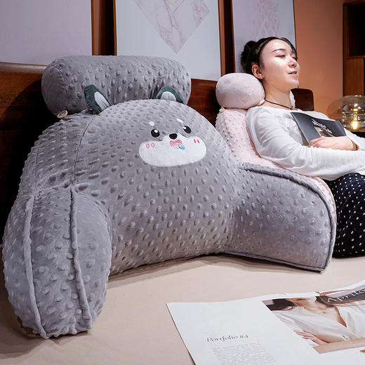 自然醒卡通压泡豆豆绒拥抱式腰靠QYL 商品图9
