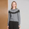 EITIE爱特爱圆领长袖肩领一圈几何提花费尔岛元素氛围感冬季保暖针织衫8401112 商品缩略图5