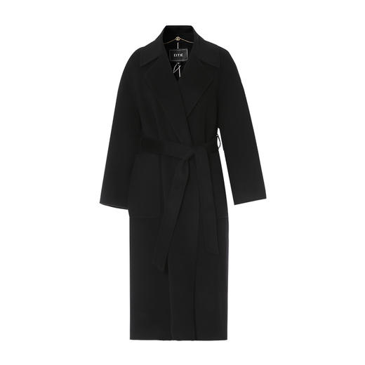 EITIE爱特爱纯羊毛羊绒混纺面料手感温润柔软长款西装领大贴袋设计冬季新款保暖大衣8414109 商品图6