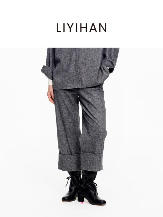 LIYIHAN 2025秋冬新款通勤羊毛衬衫灰色女时尚套装小众设计感 商品图5