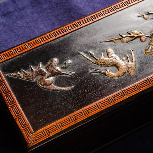 清代宫廷紫檀木百宝嵌画盒 商品图8