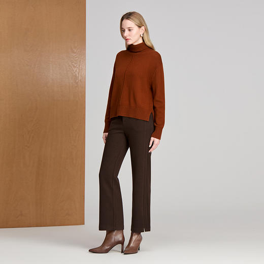 EITIE爱特爱腰头小细边拼 接设计精致耐看款式简洁百搭冬季新款裤子8405110 商品图1