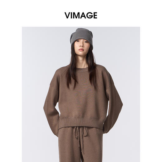 VIMAGE纬漫纪通勤时尚休闲风秋冬新款针织衫V2401110 商品图5