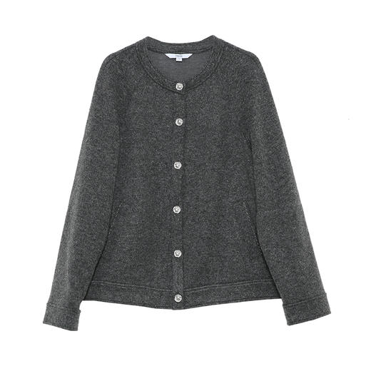 VIMAGE纬漫纪深灰色时尚减龄圆领直筒版型秋冬新款外套V2403105 商品图6