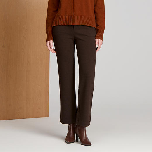 EITIE爱特爱腰头小细边拼 接设计精致耐看款式简洁百搭冬季新款裤子8405110 商品图5