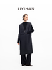 LIYIHAN 2025秋冬新款法式羊毛连衣裙灰色通勤中长裙子小众设计感 商品缩略图1