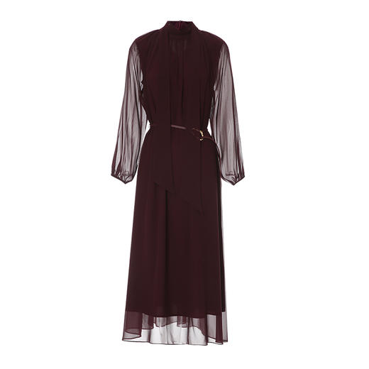 EITIE爱特爱浪漫雅致飘带领腰部金属扣设计连衣裙8307023 商品图6