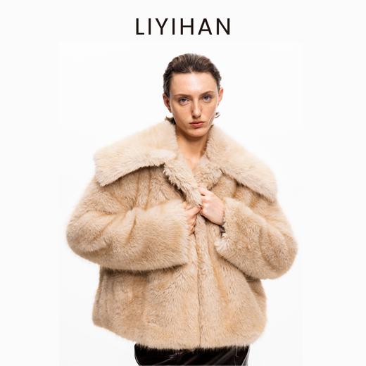 LIYIHAN 2025冬季新款职场环保直筒皮草女咖色复古小众设计感保暖 商品图0