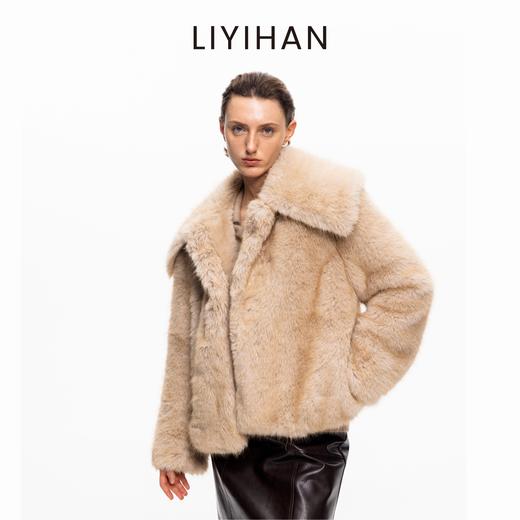 LIYIHAN 2025冬季新款职场环保直筒皮草女咖色复古小众设计感保暖 商品图1