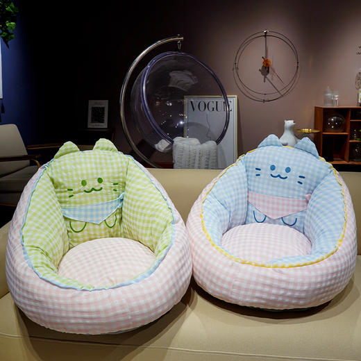 自然醒三维立体PP棉方巾喵格子蒲团坐垫QYL 商品图14