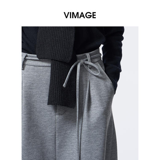 VIMAGE纬漫纪A版配本布腰绳秋冬新款包容性强半裙V2406109 商品图3