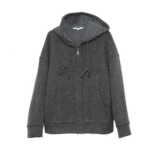 VIMAGE纬漫纪深灰色高级感带帽秋冬新款时尚减龄卫衣外套V2403104 商品图6