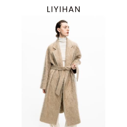 LIYIHAN 2025年秋冬季新款职场通勤羊绒大衣外套咖色女小众设计感 商品图1